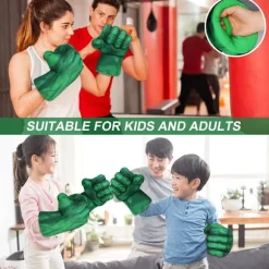 Hulk Handske, 1 par bløde boksehandsker Hulk Kostume Plys Hånd Fis