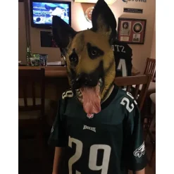 Hund Hovedmaske Halloween Fest Hund Kostume Masker Super Bowl Maske Underdog Kostume Latex Dyrehovedmaske (Schæferhund)