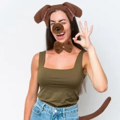 Hundekostumesæt til Cosplay - Plys Ører Hale Butterfly, Halloween Julefest Tilbehør til Voksne Børn D