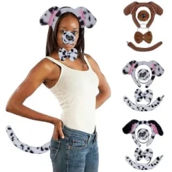 Hundekostumesæt til Cosplay - Plys Ører Hale Butterfly, Halloween Julefest Tilbehør til Voksne Børn B B