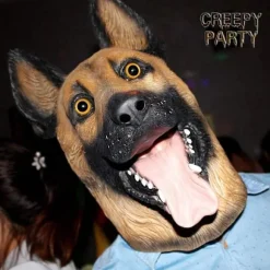 Hundemaske Halloween Fest Hundekostume Masker Maske Super Bowl Underdog Kostume Latex Dyrehovedmaske (Tysk hyrde)