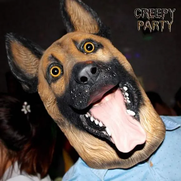 Hundemaske Halloween Fest Hundekostume Masker Maske Super Bowl Underdog Kostume Latex Dyrehovedmaske (Tysk hyrde)
