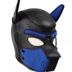 Hundemaske med Ører Blødt Gummi Dyre Hundemasker Helhoved Hvalpemaske Voksne Nyhedskostume til Cosplay Fest Ny Sort-Perfet Black Blue-max Black Blue | Fyndiq