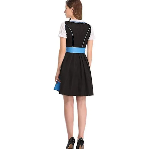 Hurtig levering, tysk traditionel Dirndl-kjole til kvinder, Oktoberfest, bayersk ølpigekostume 2023 Ny -i Blue XL