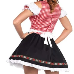 Hurtig levering, tysk traditionel Dirndl-kjole til kvinder, Oktoberfest, bayersk ølpigekostume 2023 Ny -i Blue XL