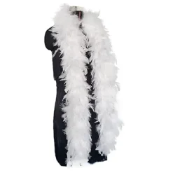 (Hvid) 180cm 60g Fjerboa til DIY Håndværk, Festdans Udklædning, Halloween Dekoration