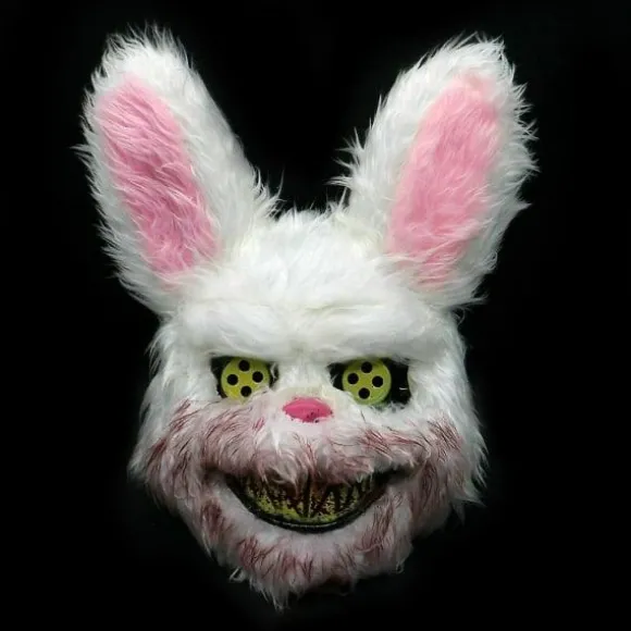 Hvid Kanin Maske Blodig Grusom Skræmmende til Halloween Fest Kostumer Cosplay