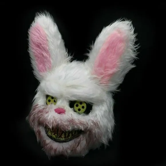 Hvid Kanin Maske Blodig Grusom Skræmmende til Halloween Fest Kostumer Cosplay