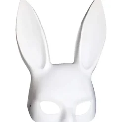 Hvid Kanin Maske Maskerade Kanin Maske Kanin Halv Maske til Fødselsdagsfest Påske Halloween Kostume Tilbehør