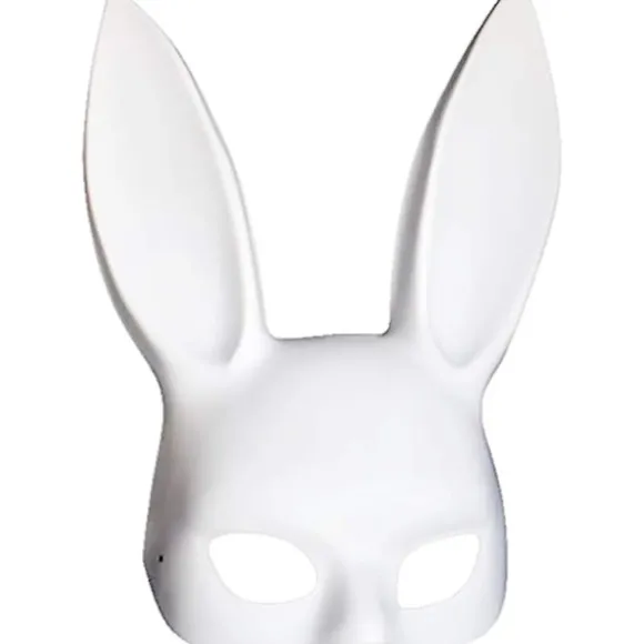 Hvid Kanin Maske Maskerade Kanin Maske Kanin Halv Maske til Fødselsdagsfest Påske Halloween Kostume Tilbehør
