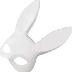 Hvid Kanin Maske Maskerade Kanin Maske Kanin Halv Maske til Fødselsdagsfest Påske Halloween Kostume Tilbehør