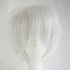 Hvid Kort Paryk, Bob Anime Cosplay Flerlags Glat Hår Kostumefest Anime Pixie Maskerade til Kvinder Mænd Drenge Piger