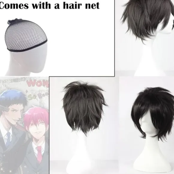 Hvid Kort Paryk, Bob Anime Cosplay Flerlags Glat Hår Kostumefest Anime Pixie Maskerade til Kvinder Mænd Drenge Piger
