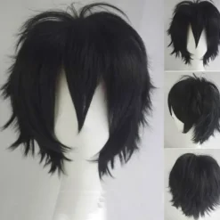 Hvid Kort Paryk, Bob Anime Cosplay Flerlags Glat Hår Kostumefest Anime Pixie Maskerade til Kvinder Mænd Drenge Piger