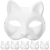 Hvide kattemasker til cosplay, 18 x 17 x 6 cm