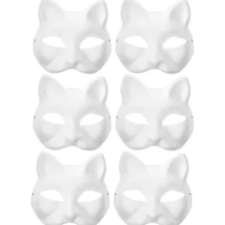 Hvide kattemasker til cosplay, 18 x 17 x 6 cm