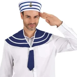 Hvide sømandshatte til mænd, ideelt tilbehør til party cosplay (2-pak)