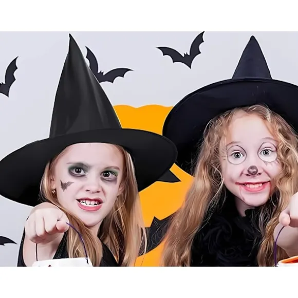 Häxhatt halloween häxdräkt svart