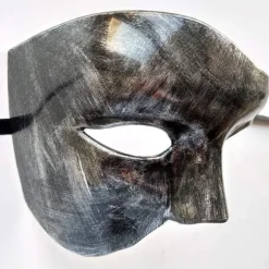 IC 1/2 Ansigtsmaske, Maskerade Maske Retro Fantomet Fra Opera Enøjet Halvansigt Kostume (sølv)