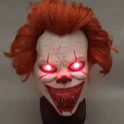 IC Clown lysende maske skræmmende hovedbeklædning cosplay halloween hovedbeklædning skræmmende maske