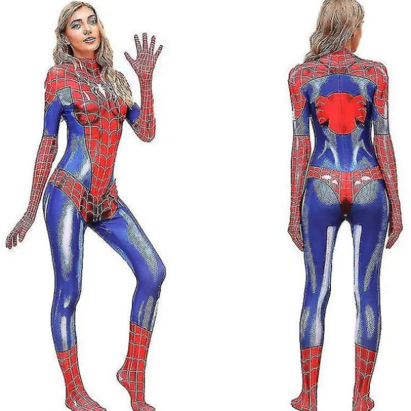IC Kvindes Spiderman Bodysuit Halloween Cosplay Kostume CNMR Rød XL