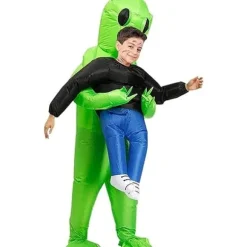 IC Oppustelig Kostume Sjov Oppustelig Grøn Prydningskjole til Cosplay, Halloweenfest Karnevalskostumer
