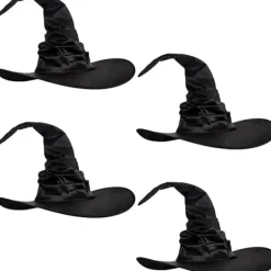 IC 4-pak Halloween-heksehat Stor hat til Halloween-festdekoration Cosplay-kostumetilbehør