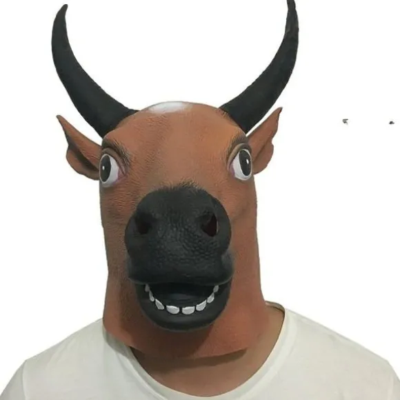 IC Realistisk Tyrmask til Voksne med Halloween-design, Sjov Dyrehoved Tyrmask Nyheder Ørevarmere, Halloween Ansigtsmasker