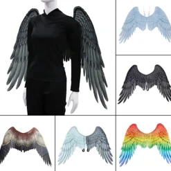 Ikke-vævet stof festlige englevinger Halloween overdimensionerede sort-hvide vinger kostume rekvisit regnbue-FF- regnbue Rainbow Angel Wings
