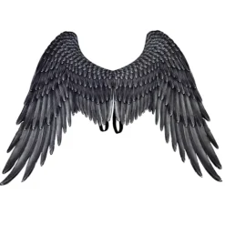 Ikke-vævet stof Halloween udklædningsfest englevinger super store sorte hvide vinger kostume rekvisit sort voksen Black Adult Angel Wings