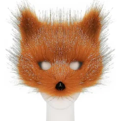Imiteret pels rævehale kat ulv cosplay kostume sæt plys maske fluffy pote handsker Halloween jul（Ræv）