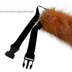 Imiteret pels rævehale kat ulv cosplay kostume sæt plys maske fluffy pote handsker Halloween jul（Ræv）