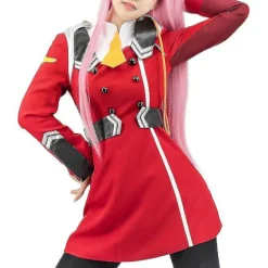 In The Franxx Zero Two Kostume Uniform Kvinder Rød Anime Outfits Sæt M