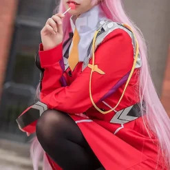 In The Franxx Zero Two Kostume Uniform Kvinder Rød Anime Outfits Sæt M