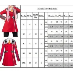In The Franxx Zero Two Kostume Uniform Kvinder Rød Anime Outfits Sæt M