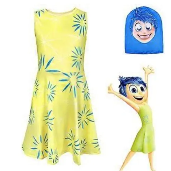 Inderst Inde 2 Cosplay Kostume Festlig Udklædningssæt Jumpsuit Bodysuit til Mænd Kvinder (120 Glæde)
