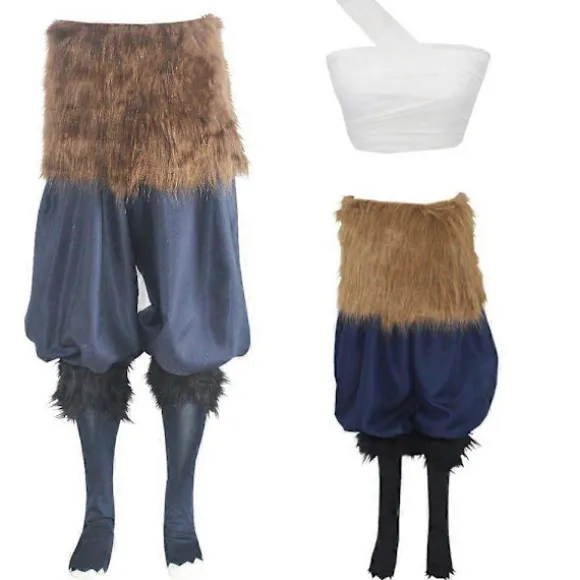 Inosuke Hashibira Cosplay Kostume Sæt, Halloween Anime Rollespils Outfit, Unisex Cosplay Dragt Fuzzy Beanie L
