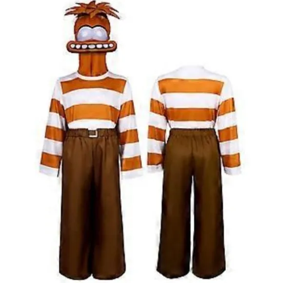 Inside Out 2 Cosplay Kostume Festlig Udklædningssæt Jumpsuit Bodysuit til Mænd Kvinder (180 Angst)