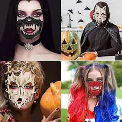 Japansk Halloween Maske Resin Maske Halvt Ansigt Kranie Skræmmende Maske Cosplay Dekorativ (Drage Gud Rød)