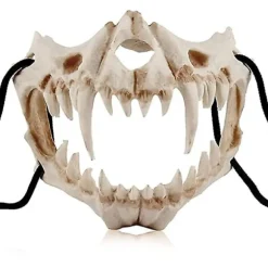 Japansk Halloween Maske Resin Maske Halvt Ansigt Kranie Skræmmende Maske Cosplay Dekorativ