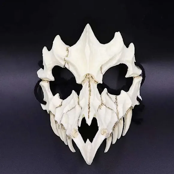 Japansk Halvmaske - Tigermaske, Ye Yaksha Dragegud Tengu Sort Skildpadde, Harpikskranium Gysende Horror Ninja Maske Kostume Rekvisitter (Dragegud)