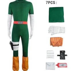 Japansk Ninja Kostume Fuld Sæt Rock Lee Cosplay Jumpsuit Halloween Karneval Kostume til Voksne XL