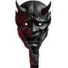 Japansk Samurai Maske Oni Demon Maske, Cosplay Maske Halloween Horror Maske Fri Størrelse til Unisex Perforeret Mund- og Næsedesign