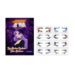 JAYSUING Halloween Øje Tatoverings Klistermærker Øjenmakeup Ansigtsdekoration Feriefest Midlertidige Tatoverings Klistermærker (8 stk)