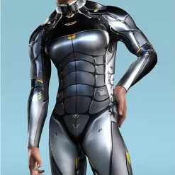 Jern Robot Jumpsuit 3D Printet Bodysuit Halloween Karneval Fest Kostume til Mænd XL