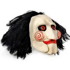 JIGSAW SAV Maske med syntetisk hår - Perfekt til karneval og Halloween - Voksenkostume - Latex, unisex One Size-PHWJ