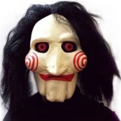 JIGSAW SAV Maske med syntetisk hår - Perfekt til karneval og Halloween - Voksenkostume - Latex, unisex One Size-PHWJ