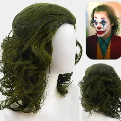 Joker Cosplay Kostume til Mænd og Børn Arthur Fleck Komplet Sæt Halloween Maskerade Karneval Kostume Med paryk{EE} With wig 150cm