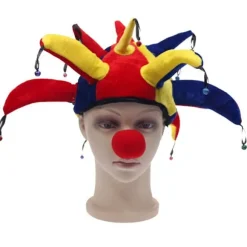 Joker hat, klovnehovedbeklædning, sjove klovneoptræden rekvisitter, 13 poin