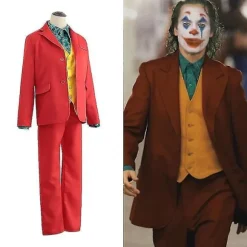 Joker Joaquin Phoenix Arthur Fleck Cosplay Kostume Dragter Halloween Fest Uniformer Til Voksne Børn Skjorter+frakke++vest+bukser -a kun maske only mask XXL | Fyndiq